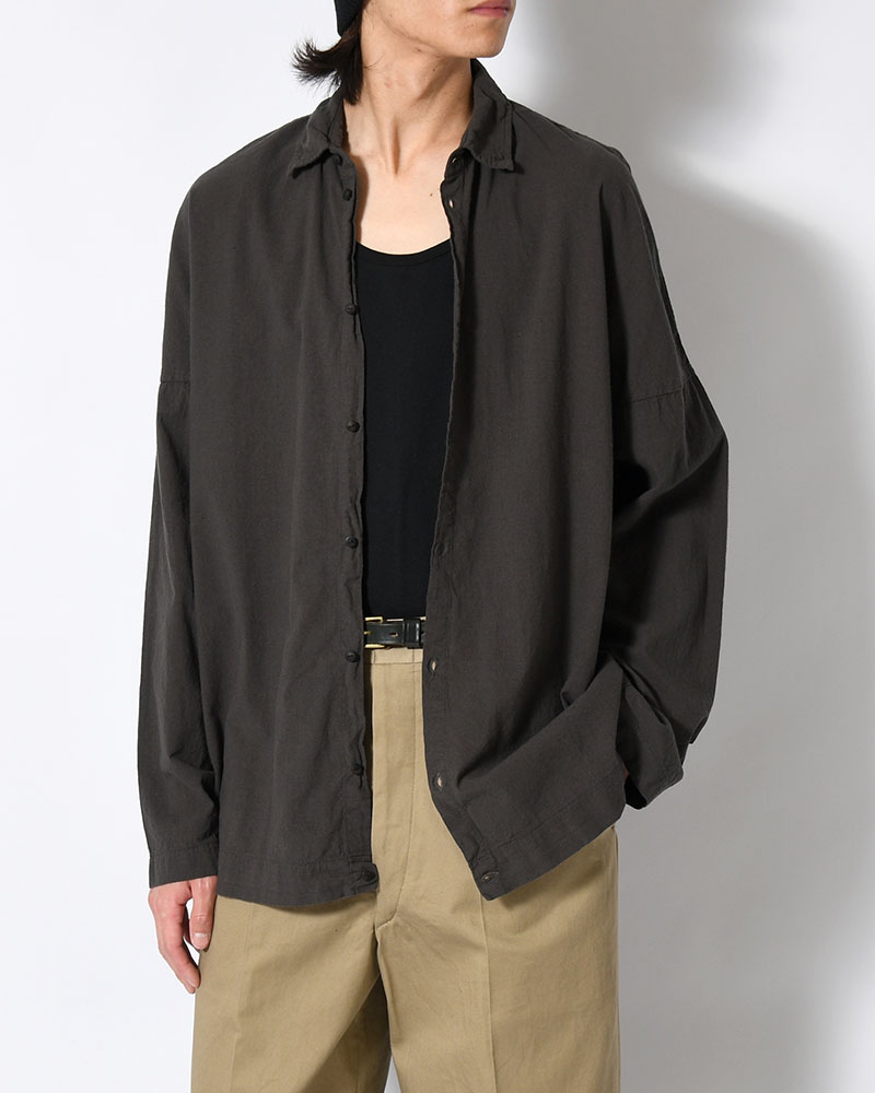 UNEVEN SQUARE SHIRT -BLACK-