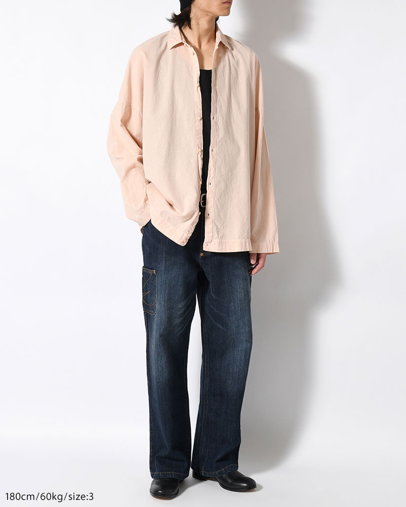 UNEVEN SQUARE SHIRT -PINK-