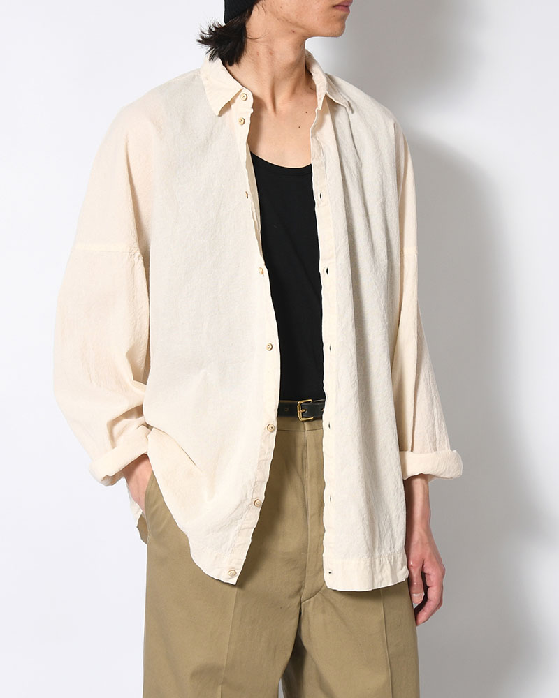 UNEVEN SQUARE SHIRT -NATURAL-