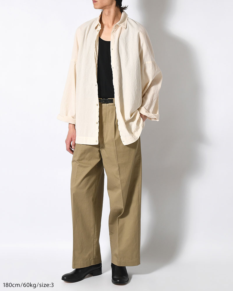 UNEVEN SQUARE SHIRT -NATURAL-