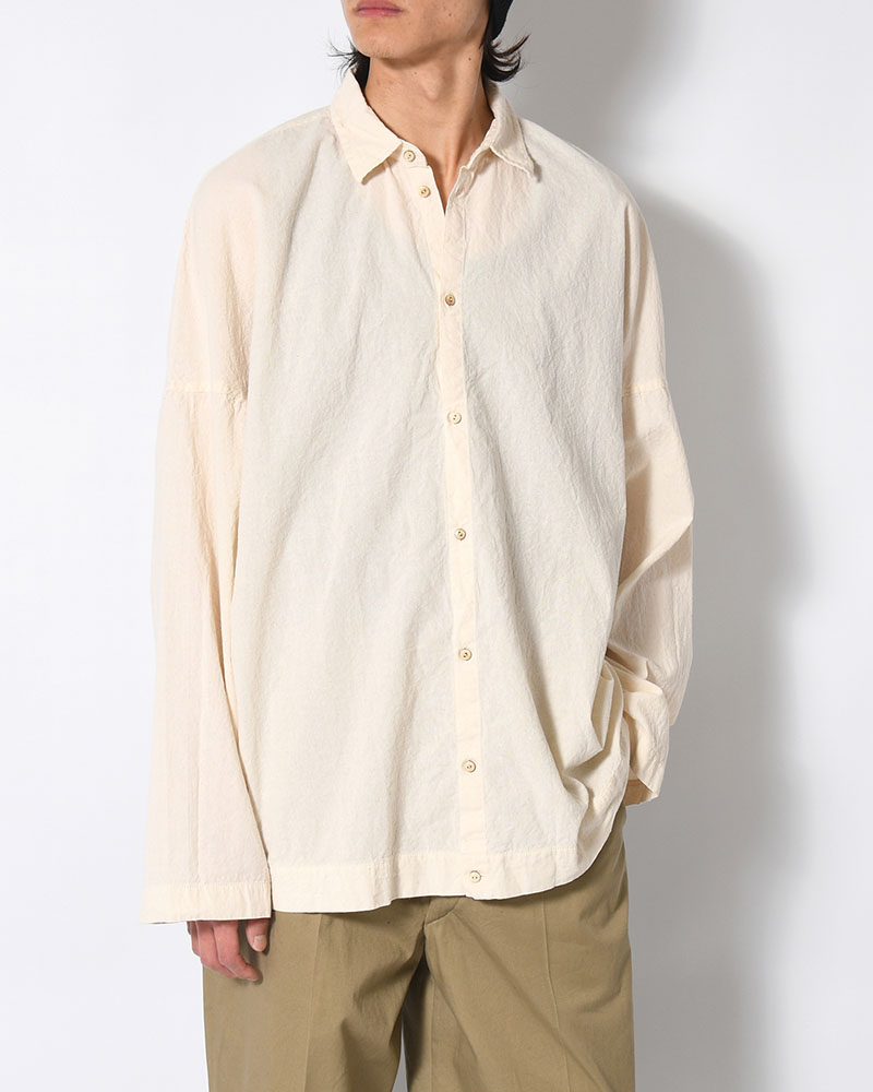 UNEVEN SQUARE SHIRT -NATURAL-
