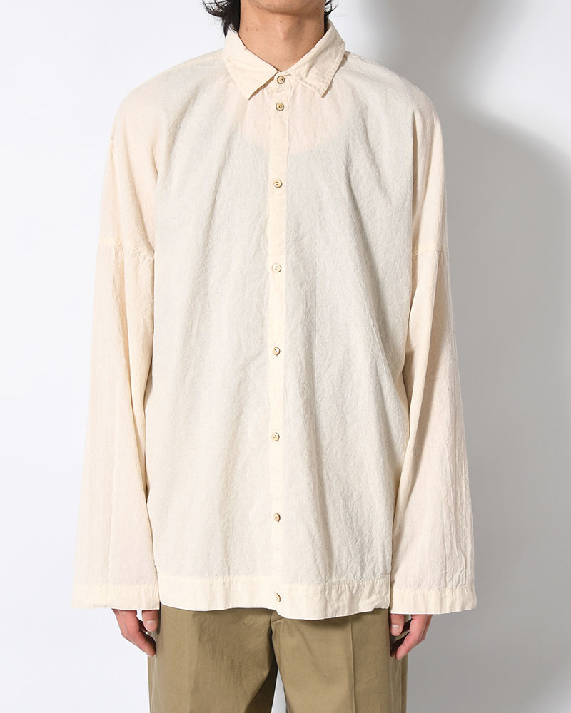 UNEVEN SQUARE SHIRT -NATURAL-