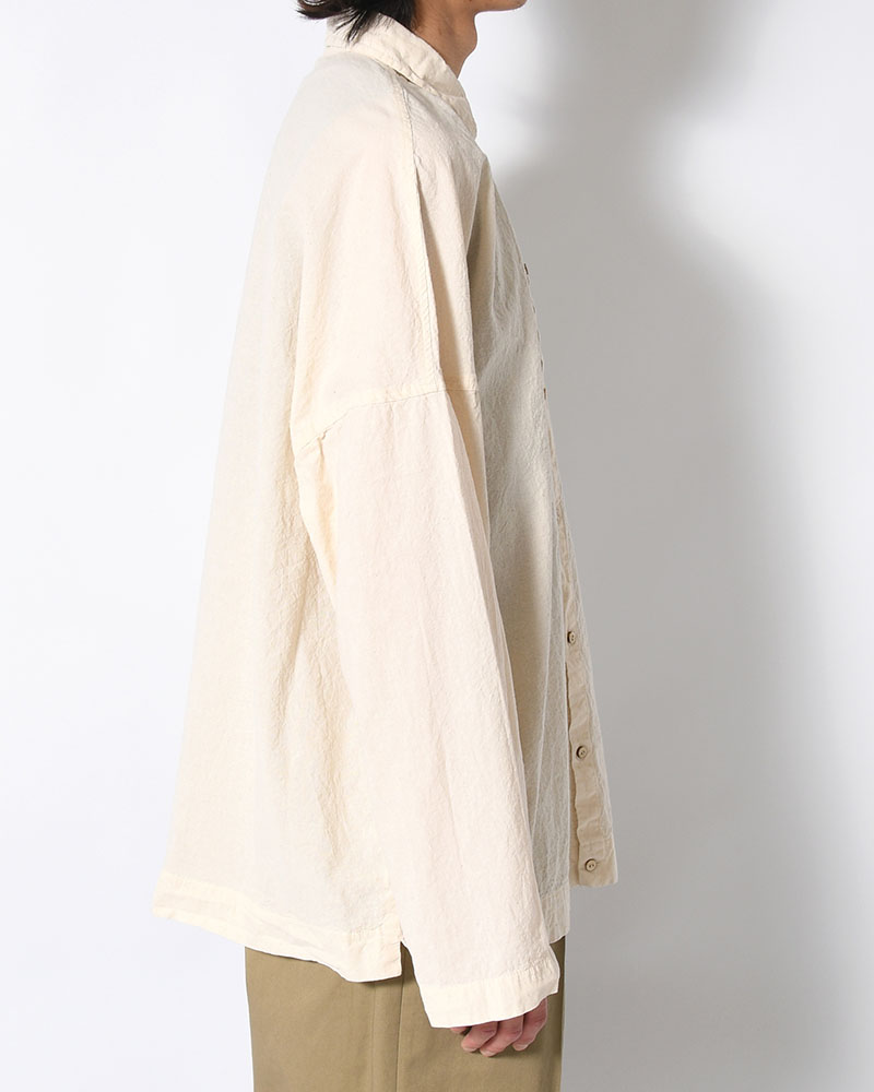 UNEVEN SQUARE SHIRT -NATURAL-