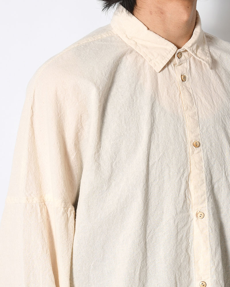 UNEVEN SQUARE SHIRT -NATURAL-