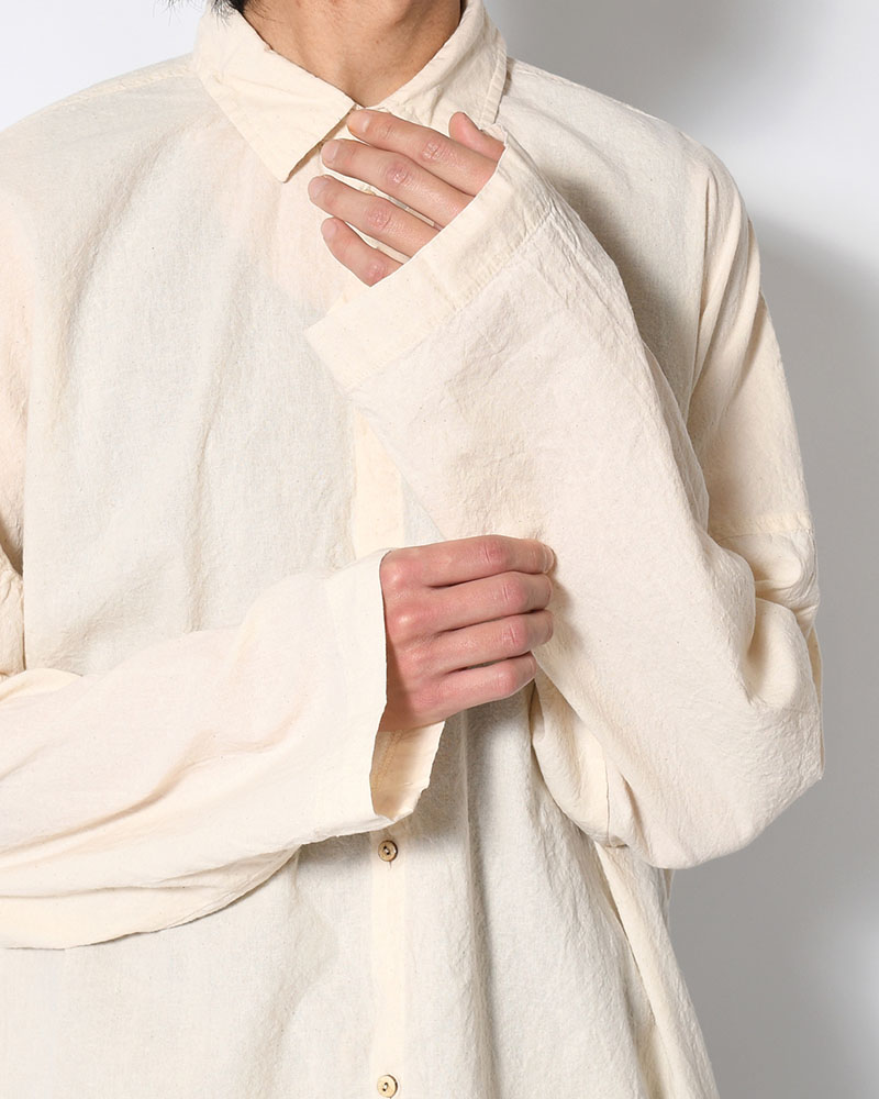 UNEVEN SQUARE SHIRT -NATURAL-