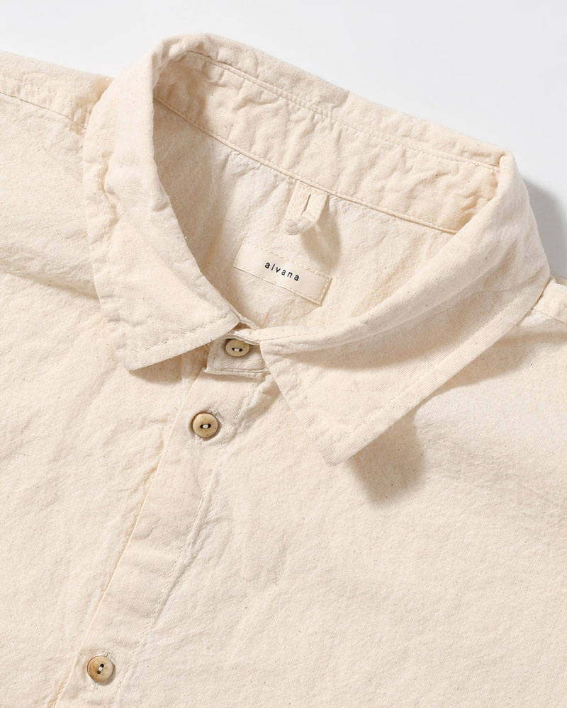 UNEVEN SQUARE SHIRT -NATURAL-