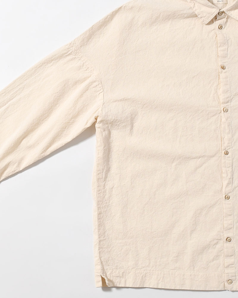 UNEVEN SQUARE SHIRT -NATURAL-