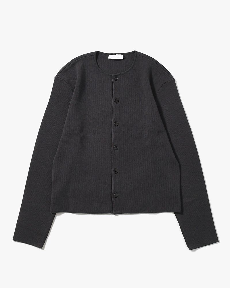 STRIPE BUTTON UP CARDIGAN -CHARCOAL-