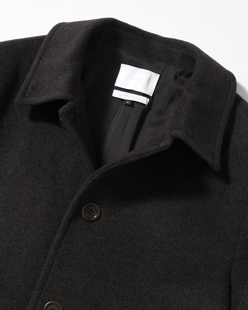 MEN'S SINGLE BREASTED LONG COAT -BROWN-