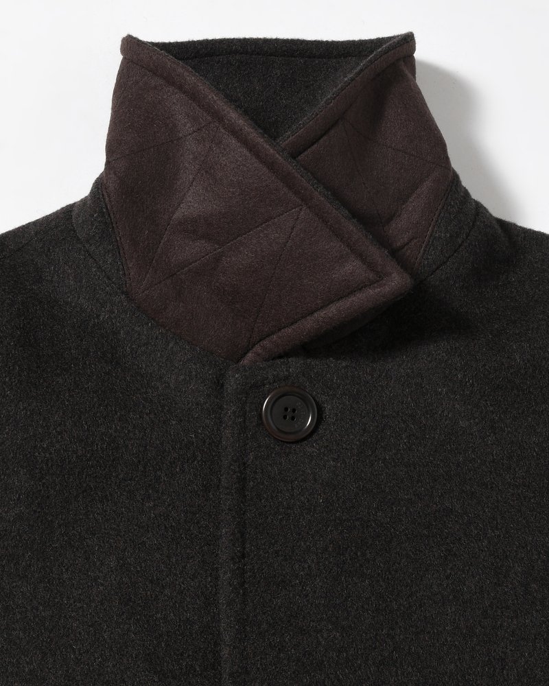 MEN'S SINGLE BREASTED LONG COAT -BROWN-