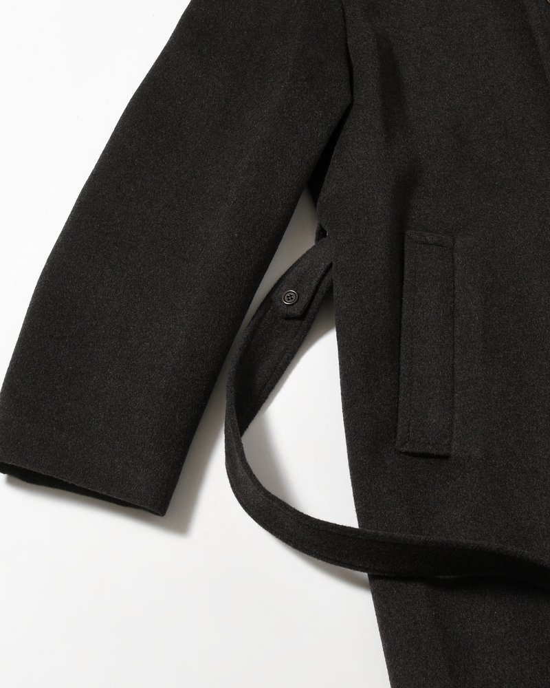 MEN'S SINGLE BREASTED LONG COAT -BROWN-
