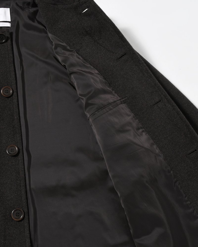 MEN'S SINGLE BREASTED LONG COAT -BROWN-