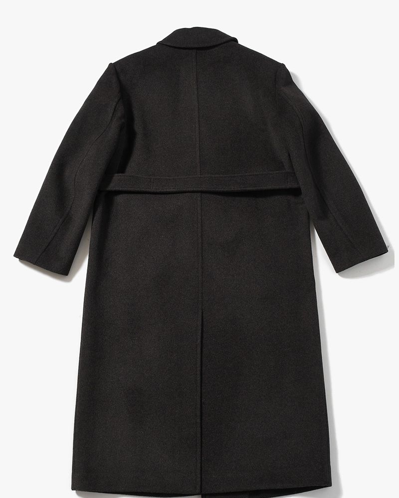 MEN'S SINGLE BREASTED LONG COAT -BROWN-