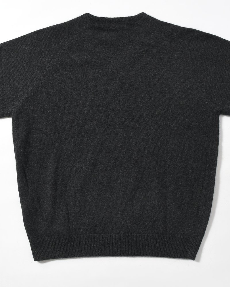 RACOON V-NECK KNIT -CHARCOAL-