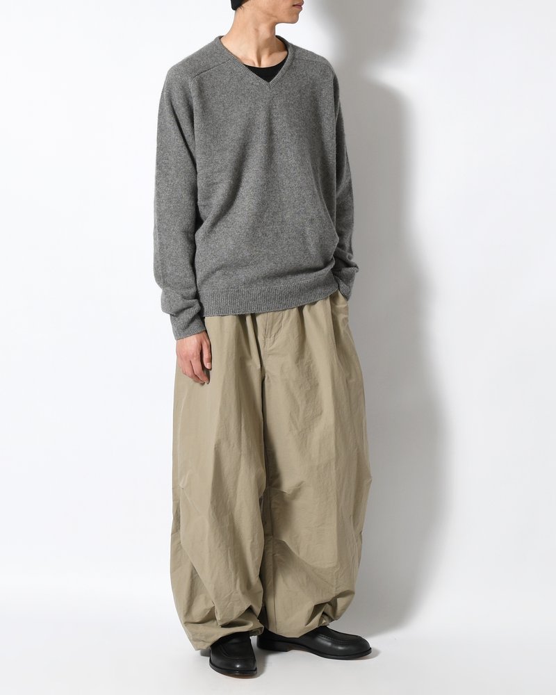 RACOON V-NECK KNIT -GREY-