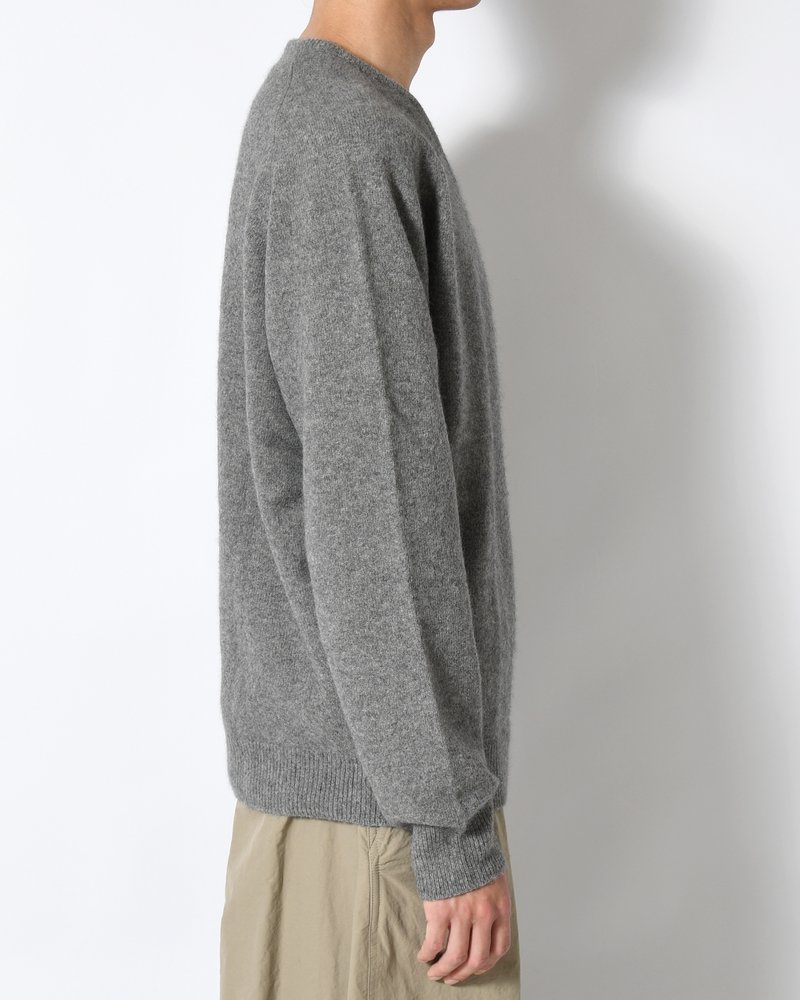 RACOON V-NECK KNIT -GREY-