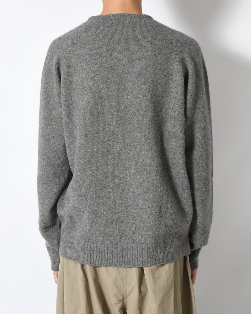 RACOON V-NECK KNIT -GREY-