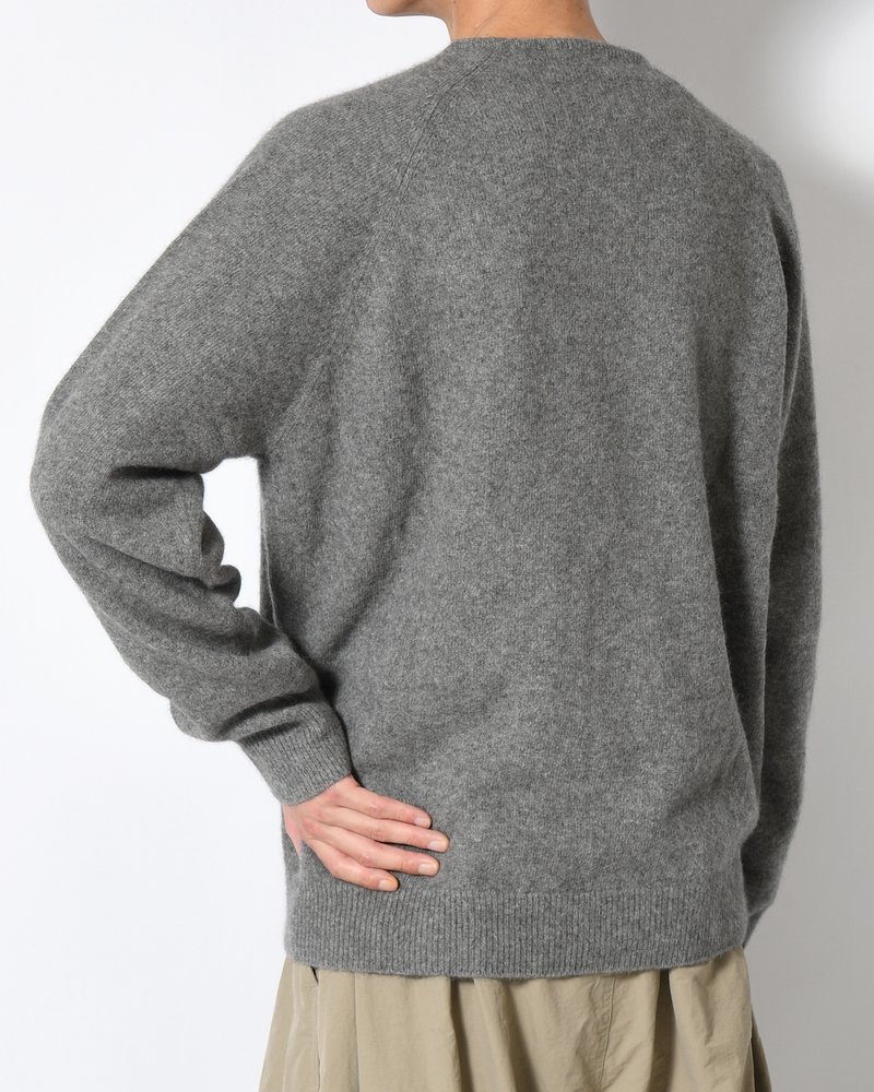 RACOON V-NECK KNIT -GREY-