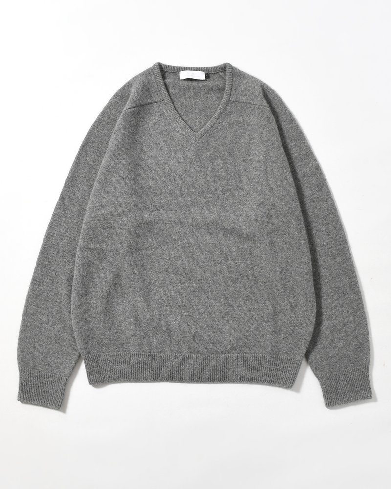 RACOON V-NECK KNIT -GREY-