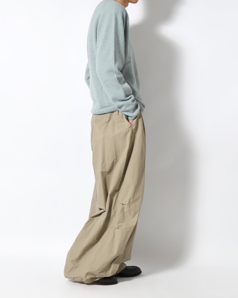 DRAWSTRING WIDE FATIGUE PANTS -KHAKI-