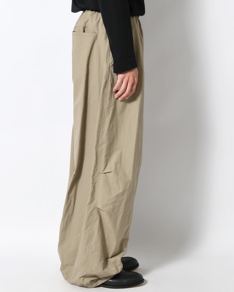 DRAWSTRING WIDE FATIGUE PANTS -KHAKI-