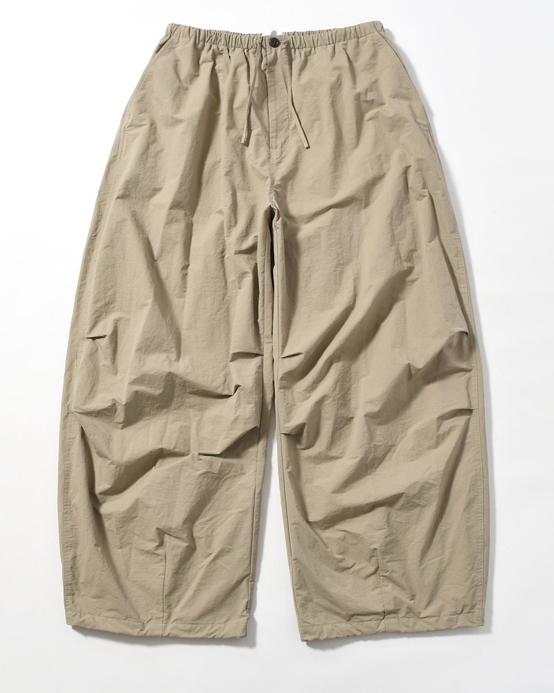 DRAWSTRING WIDE FATIGUE PANTS -KHAKI-