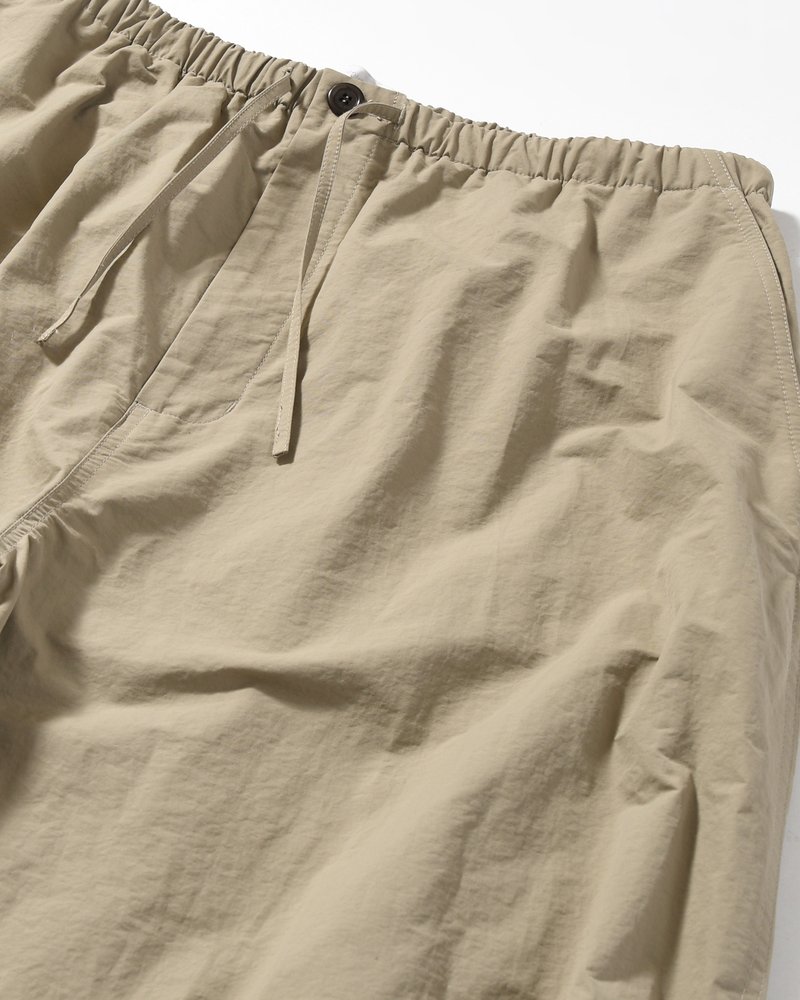 DRAWSTRING WIDE FATIGUE PANTS -KHAKI-