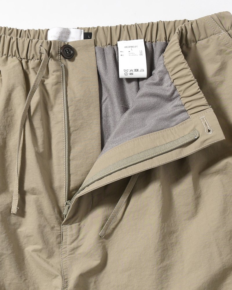 DRAWSTRING WIDE FATIGUE PANTS -KHAKI-