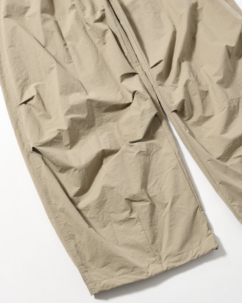 DRAWSTRING WIDE FATIGUE PANTS -KHAKI-