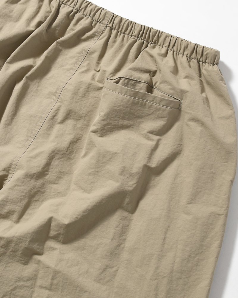 DRAWSTRING WIDE FATIGUE PANTS -KHAKI-