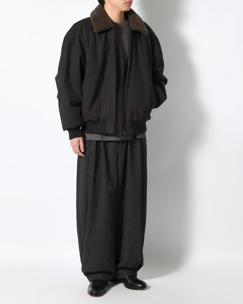 COTTON REVERSIBLE SHEARLING JUMPER -BLACK-