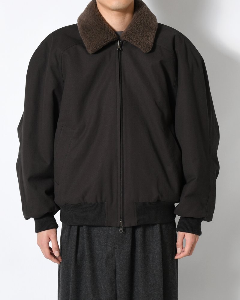 COTTON REVERSIBLE SHEARLING JUMPER -BLACK-