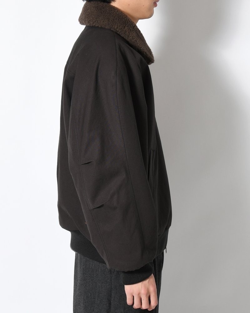 COTTON REVERSIBLE SHEARLING JUMPER -BLACK-