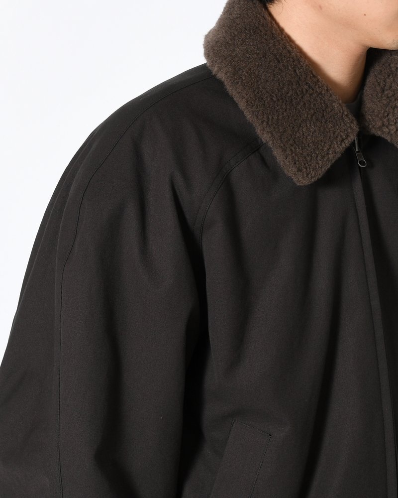 COTTON REVERSIBLE SHEARLING JUMPER -BLACK-