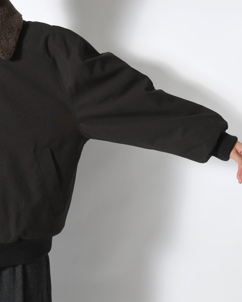 COTTON REVERSIBLE SHEARLING JUMPER -BLACK-