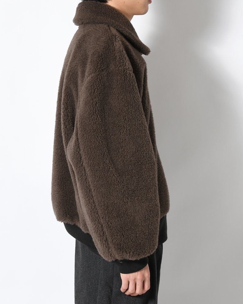 COTTON REVERSIBLE SHEARLING JUMPER -BLACK-