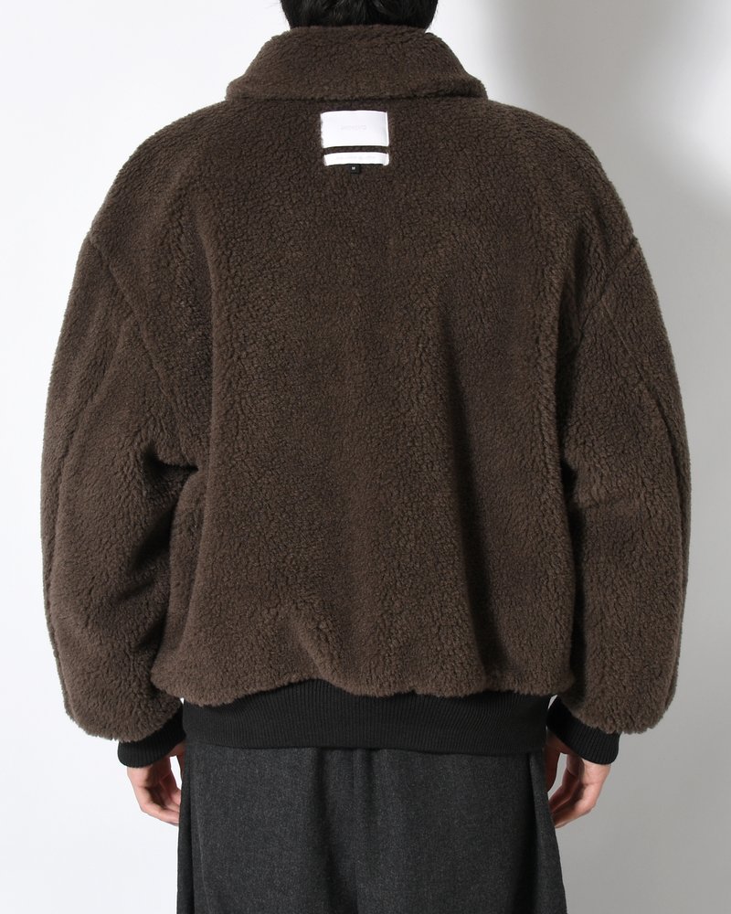 COTTON REVERSIBLE SHEARLING JUMPER -BLACK-