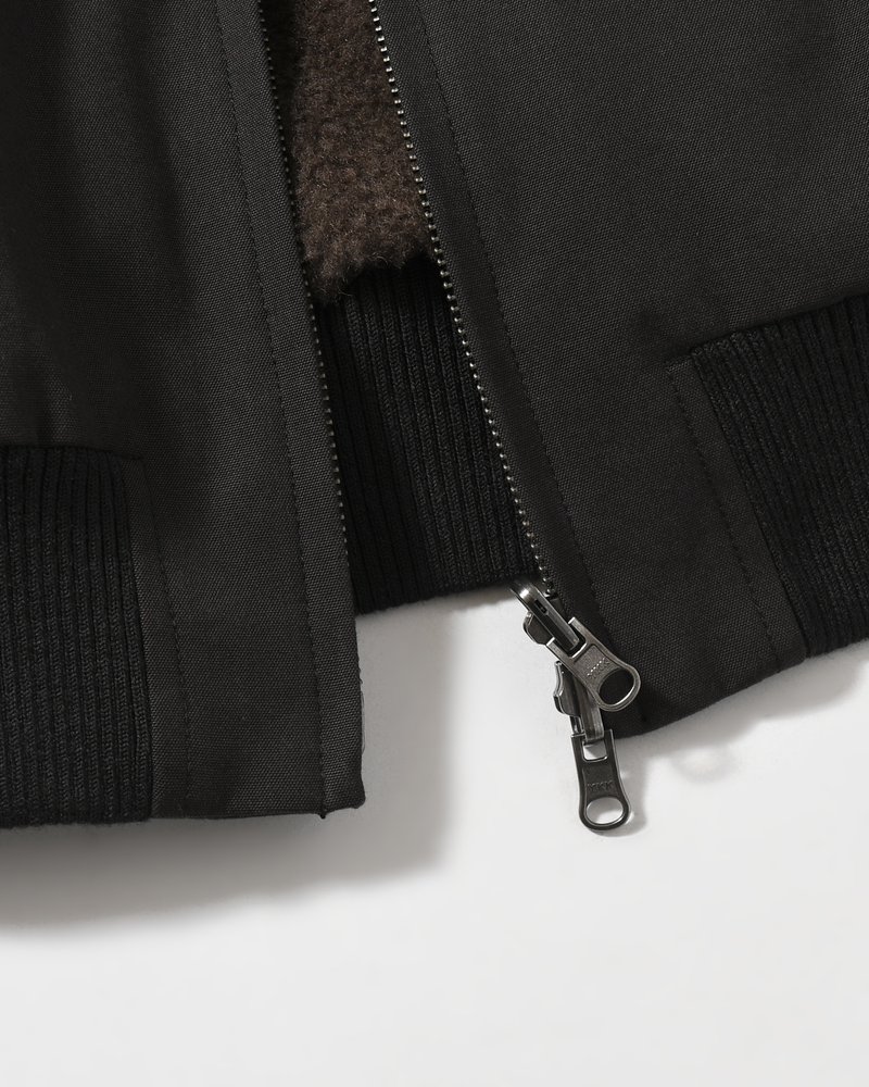 COTTON REVERSIBLE SHEARLING JUMPER -BLACK-