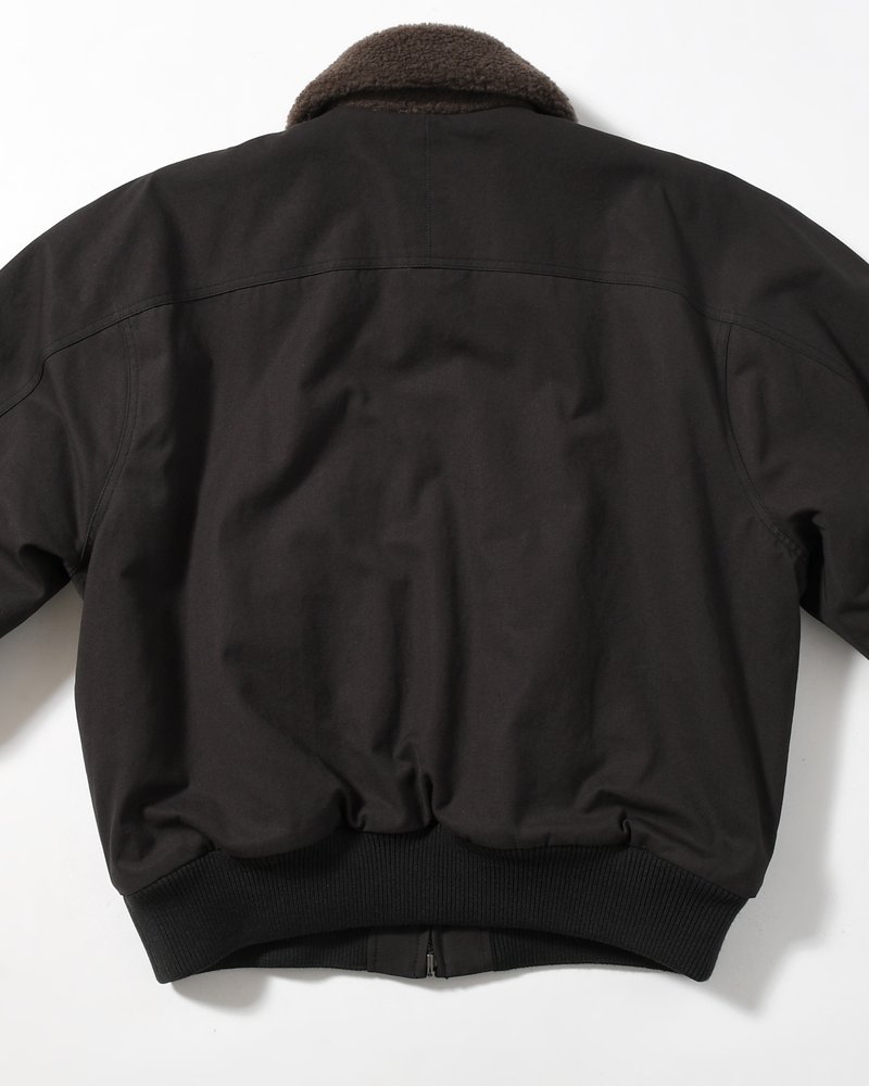 COTTON REVERSIBLE SHEARLING JUMPER -BLACK-