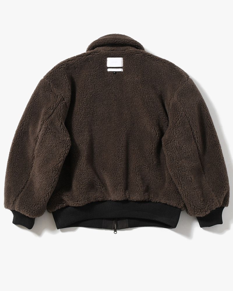 COTTON REVERSIBLE SHEARLING JUMPER -BLACK-