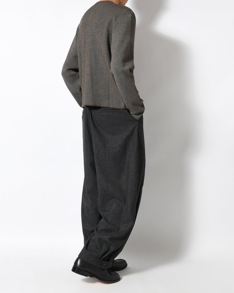 MEN'S WOOL SHIRRING PANTS -CHARCOAL-