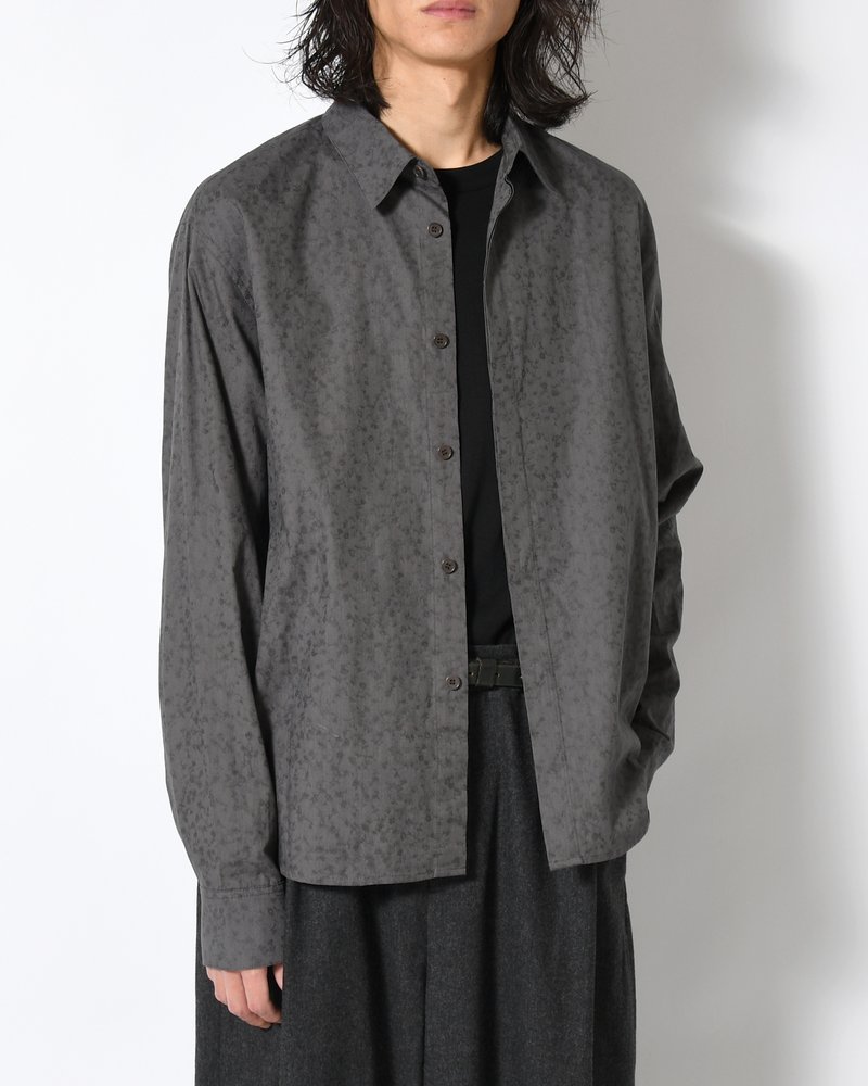 FLORAL BASIC SHIRT -GREY-