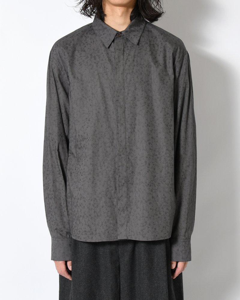 FLORAL BASIC SHIRT -GREY-