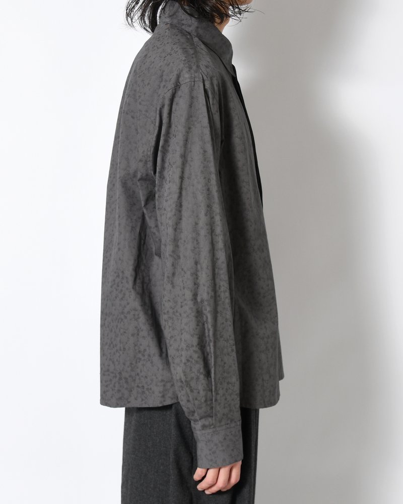 FLORAL BASIC SHIRT -GREY-