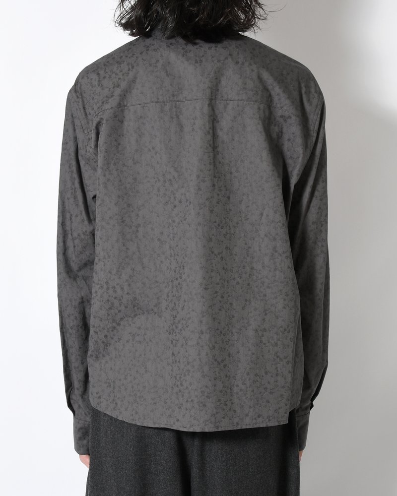 FLORAL BASIC SHIRT -GREY-