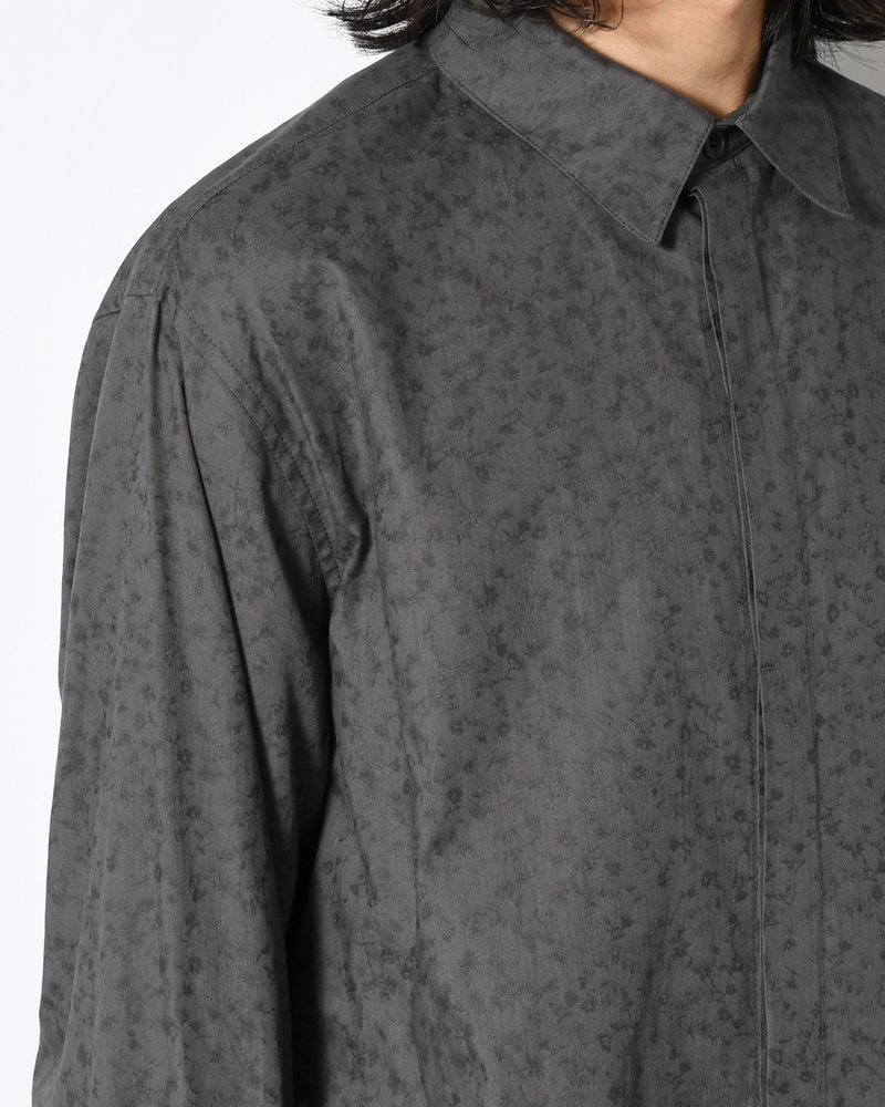 FLORAL BASIC SHIRT -GREY-