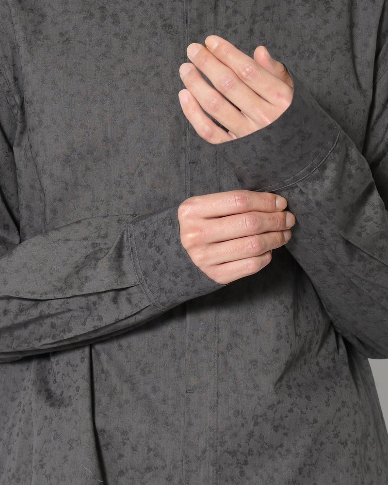 FLORAL BASIC SHIRT -GREY-