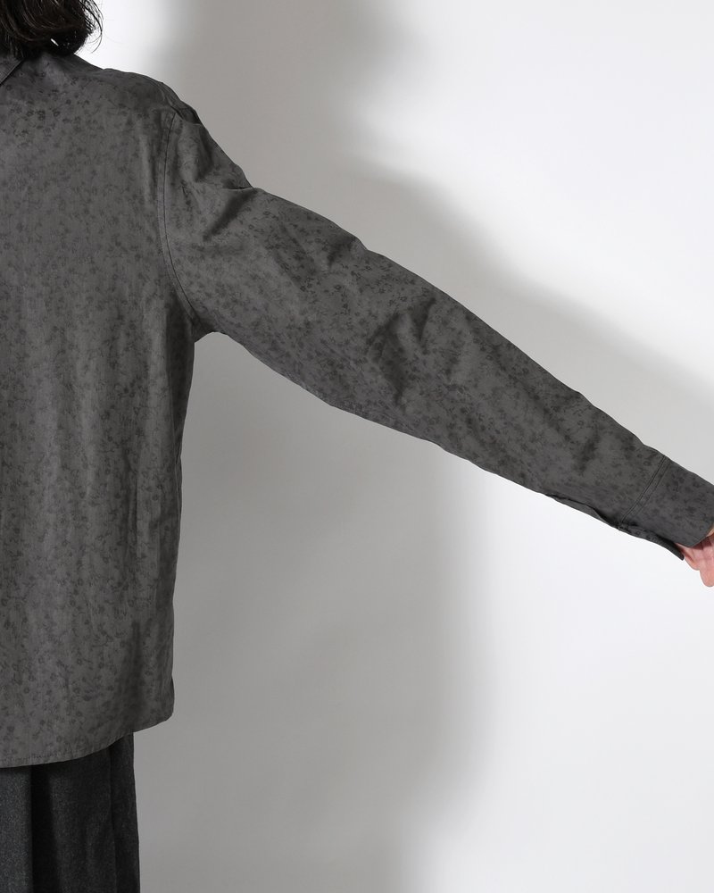 FLORAL BASIC SHIRT -GREY-