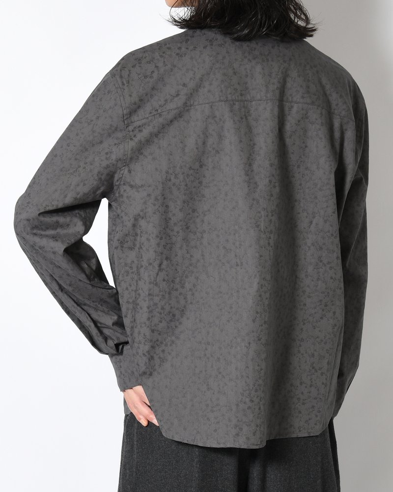 FLORAL BASIC SHIRT -GREY-
