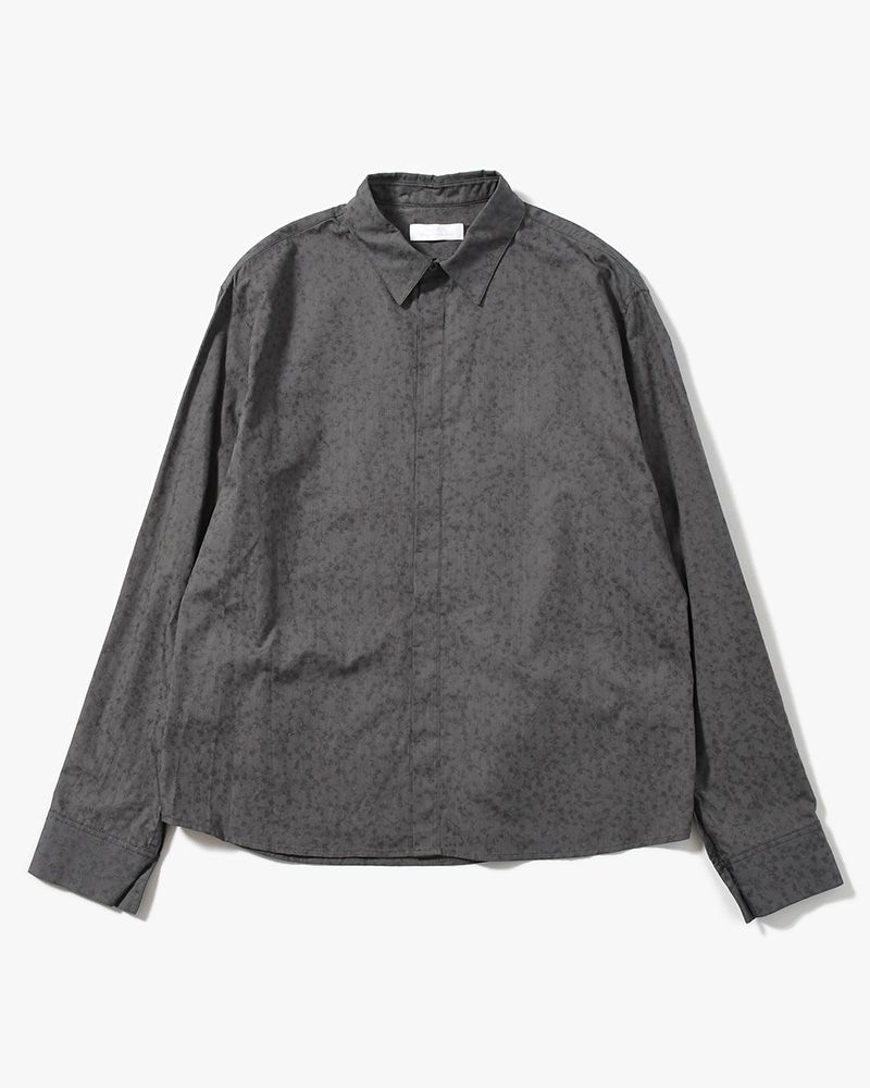 FLORAL BASIC SHIRT -GREY-